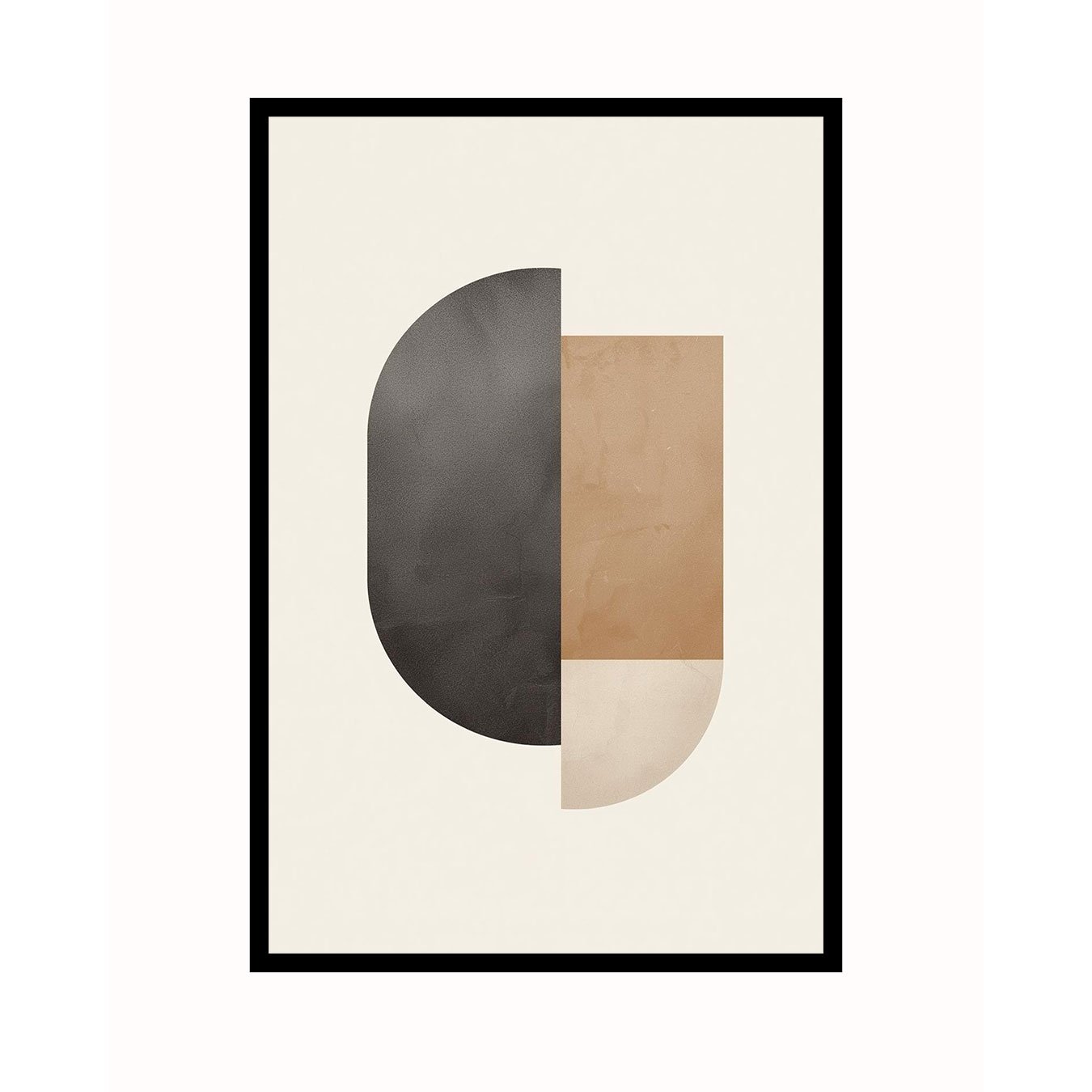 Quadro Abstrato Geométrico em Tons Neutros Arte Minimalista Contemporânea