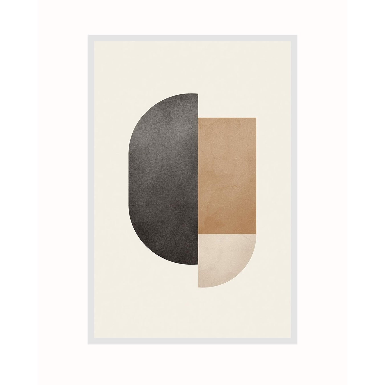 Quadro Abstrato Geométrico em Tons Neutros Arte Minimalista Contemporânea