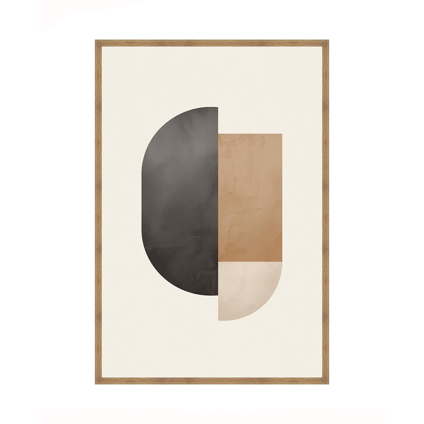 Quadro Abstrato Geométrico em Tons Neutros Arte Minimalista Contemporânea