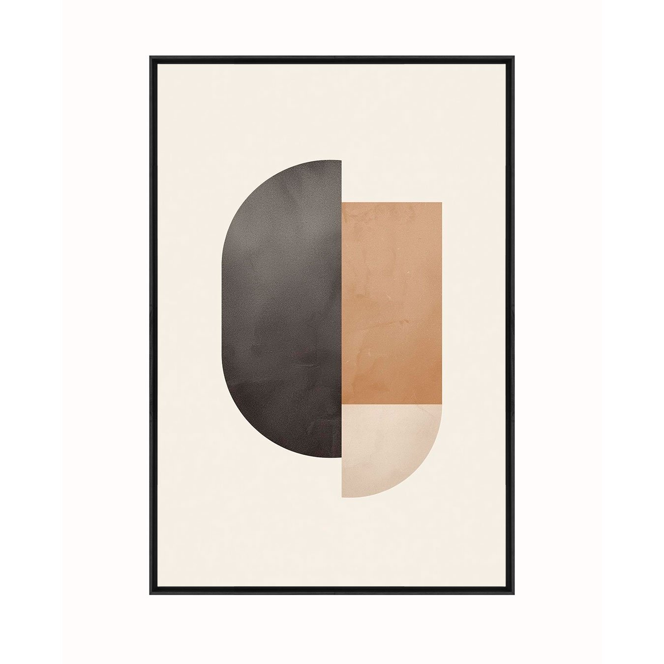 Quadro Abstrato Geométrico em Tons Neutros Arte Minimalista Contemporânea