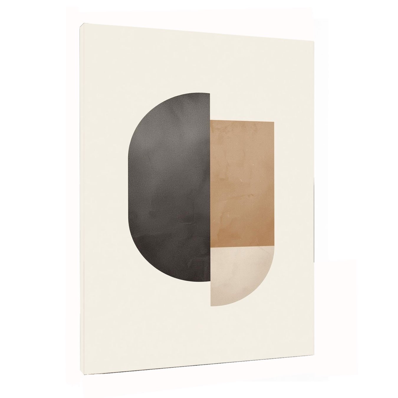 Quadro Abstrato Geométrico em Tons Neutros Arte Minimalista Contemporânea