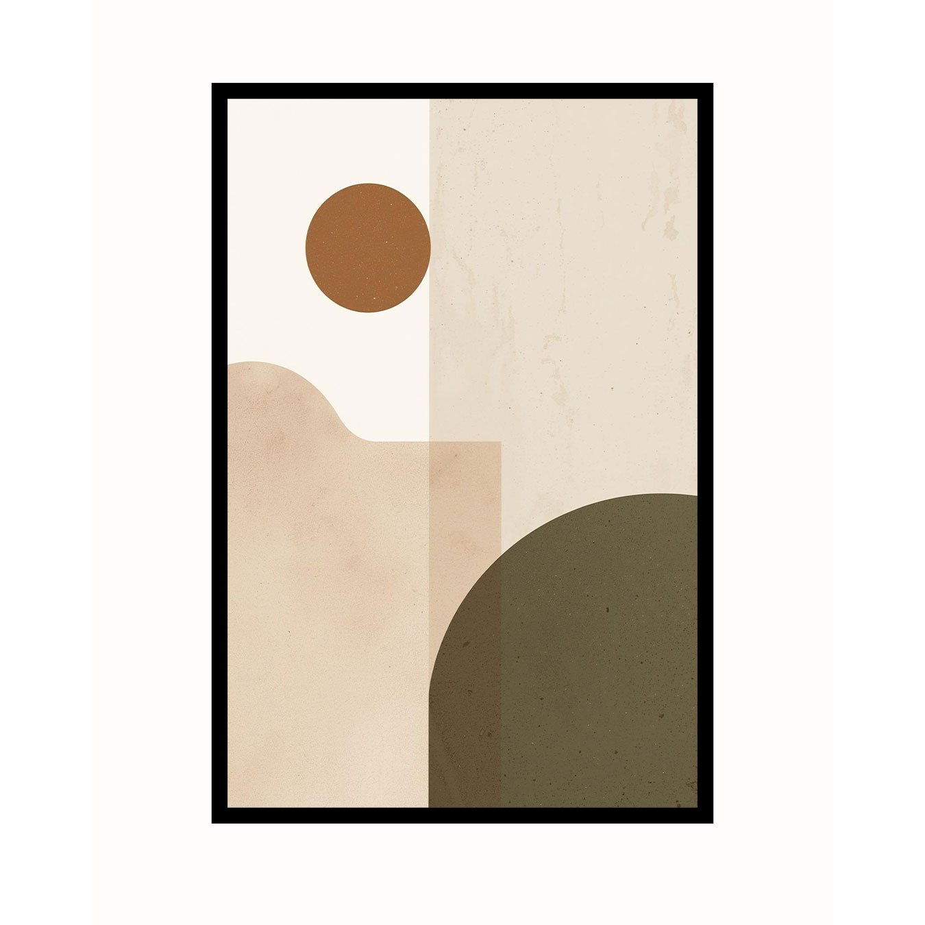 Quadro Arte Abstrata Geométrica Cores Terrosas Decoração Moderna Minimalista