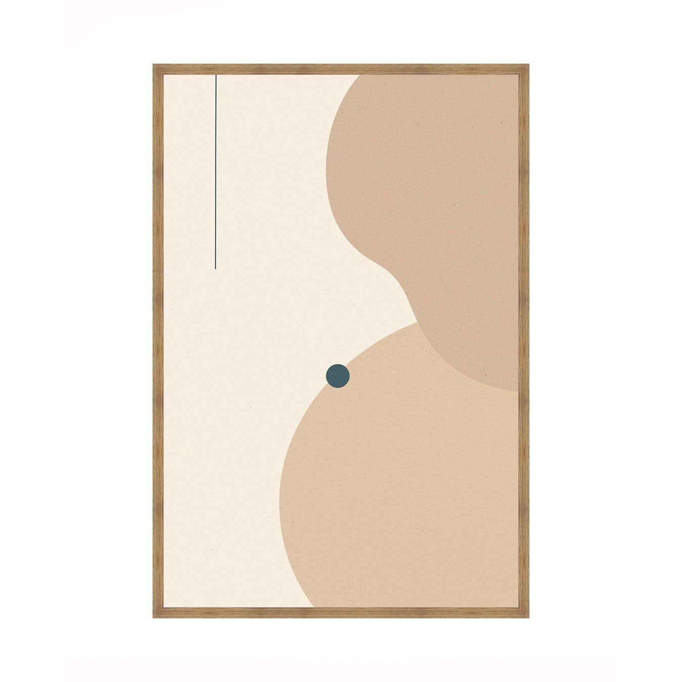 Quadro Arte Minimalista Abstrata com Formas Orgânicas e Linhas Geométricas