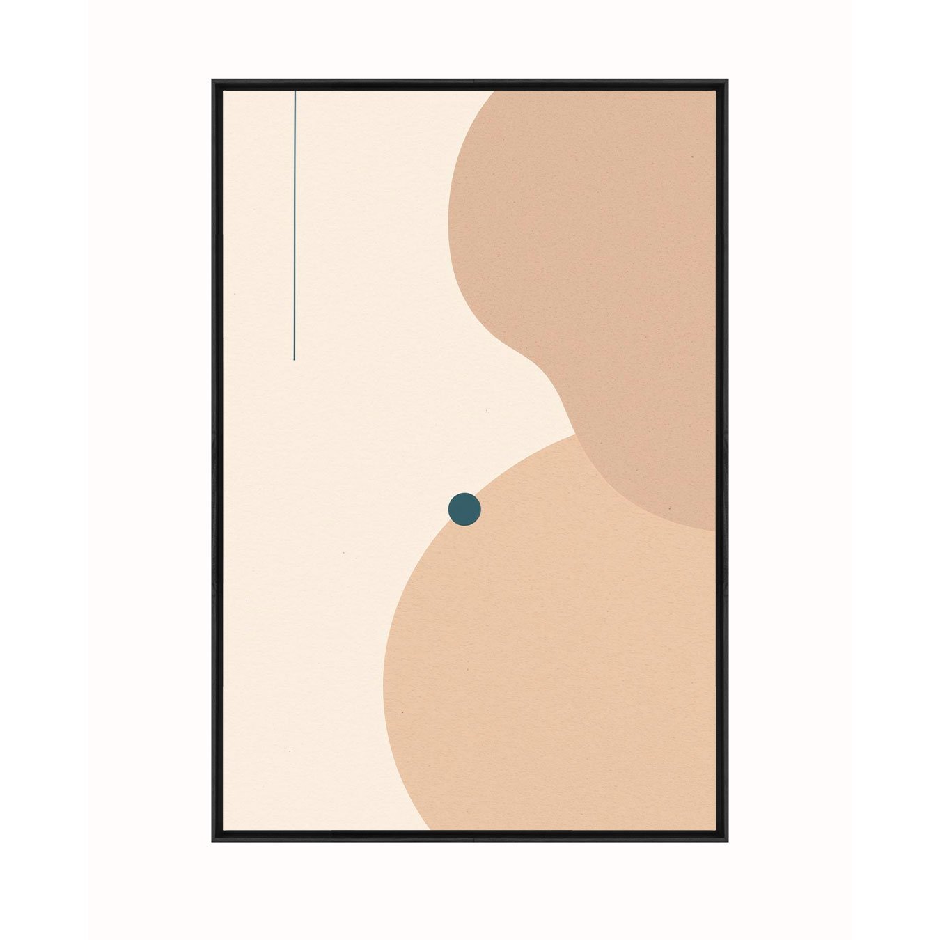 Quadro Arte Minimalista Abstrata com Formas Orgânicas e Linhas Geométricas