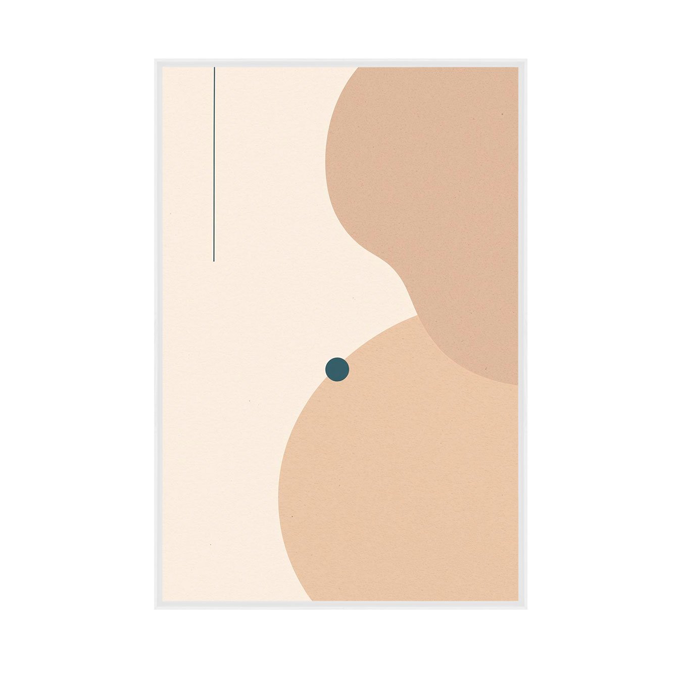 Quadro Arte Minimalista Abstrata com Formas Orgânicas e Linhas Geométricas