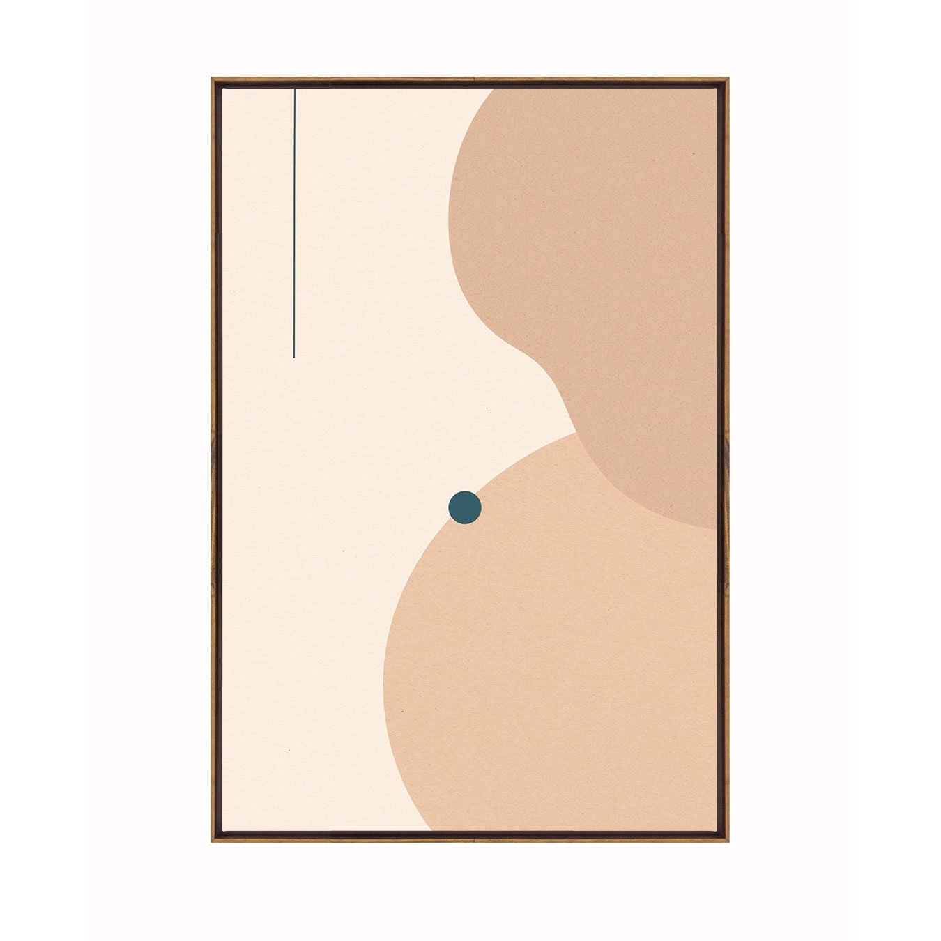 Quadro Arte Minimalista Abstrata com Formas Orgânicas e Linhas Geométricas