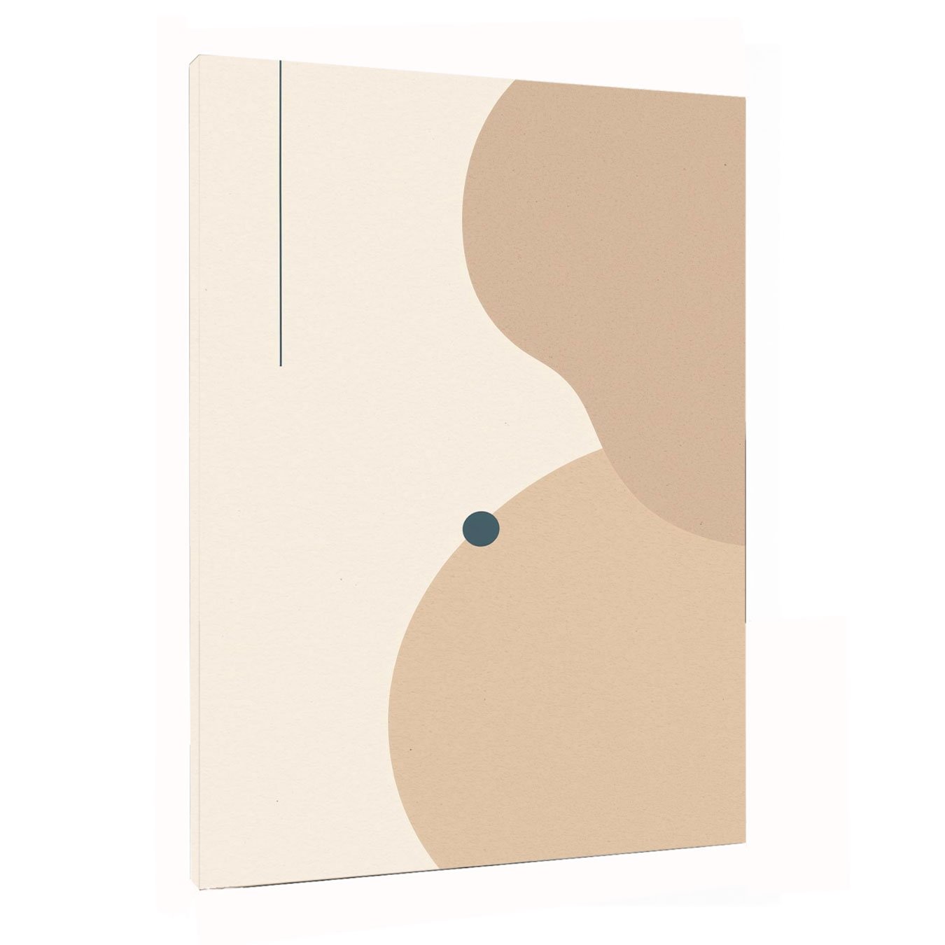 Quadro Arte Minimalista Abstrata com Formas Orgânicas e Linhas Geométricas