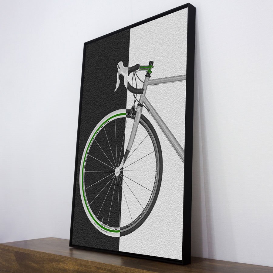Quadro Bicicleta Speed com Detalhes Verdes por Dorival Moreira