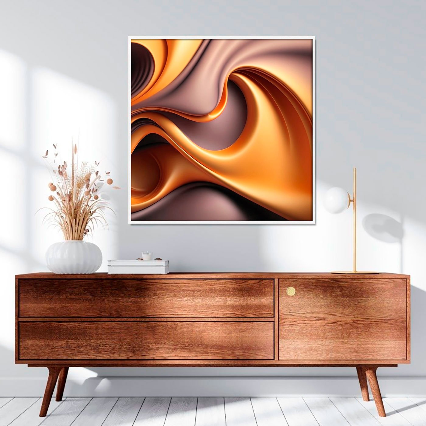 Quadro Decorativo Efeito 3D com Moldura e Vidro Arte Moderna Colorida