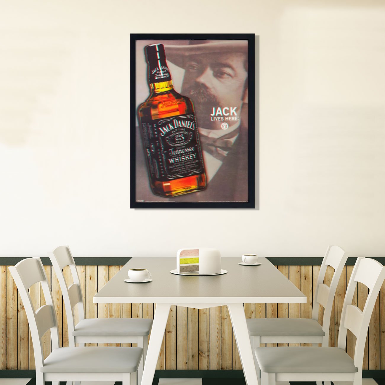 Quadro Decorativo Poster 3D Jack Daniels Lives Here 50x70cm