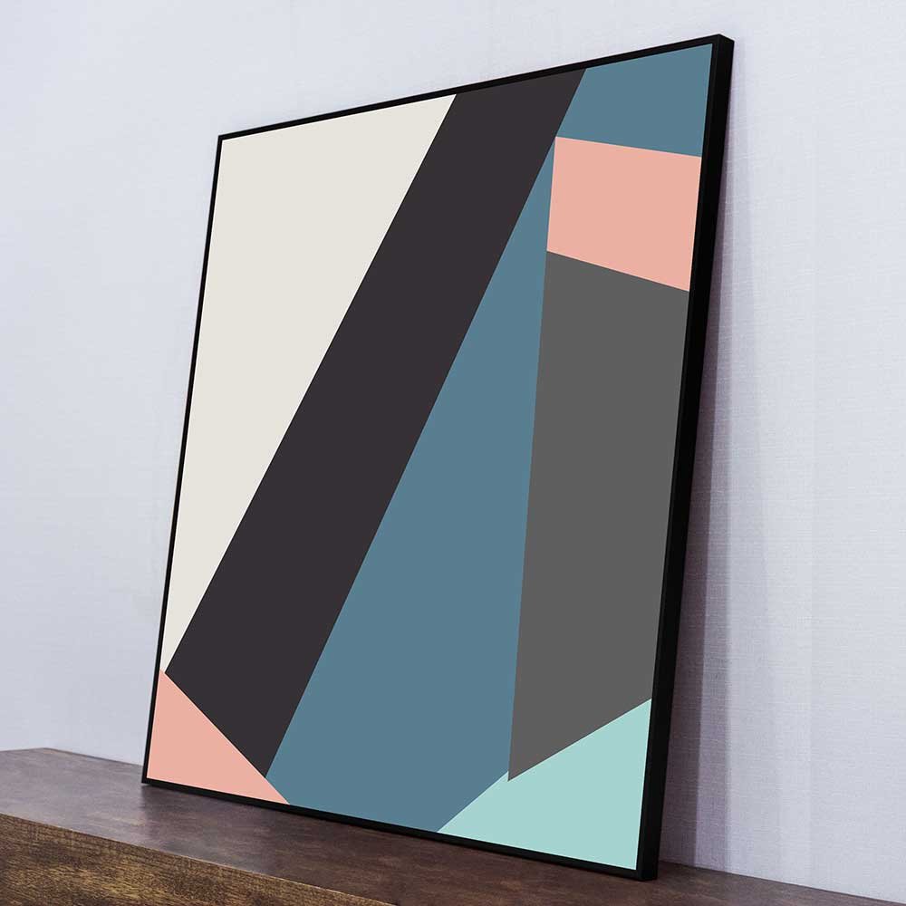 Quadro Geométrico Colorido Arte Moderna 70x70 cm
