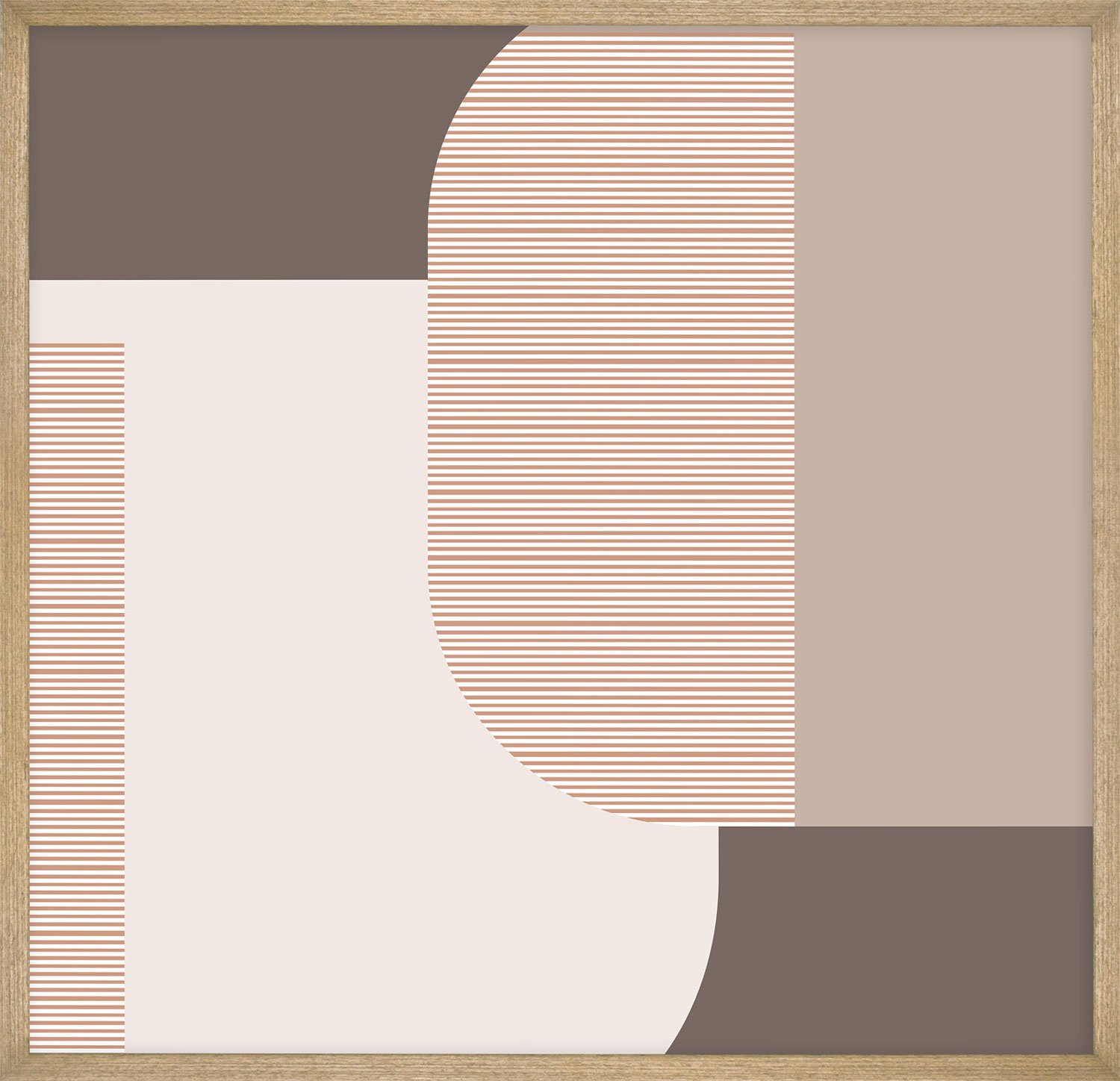 quadro moderno arte geométrica com cores nude 70x70 cm decore pronto