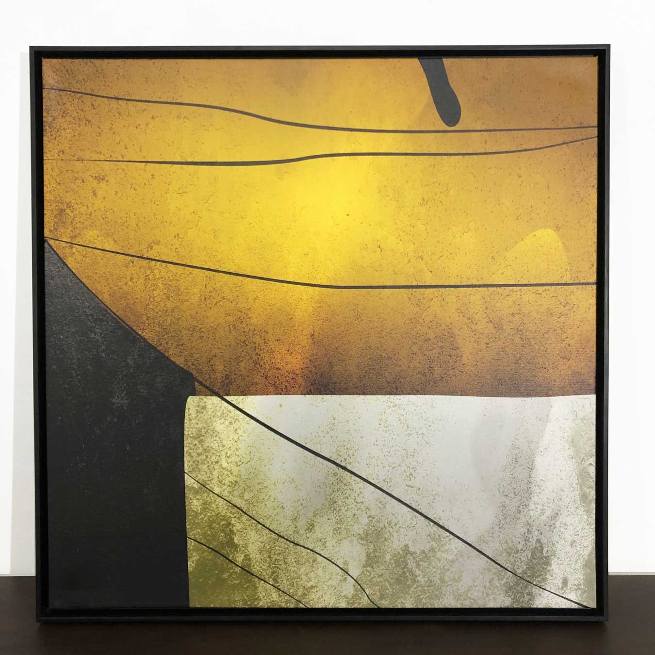 Tela Canvas Abstrata Moderna com Moldura Flutuante Preta - Decore com Estilo