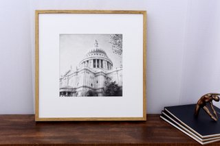 Quadro Decorativo com Moldura na Cor Carvalho Capitólio dos Estados Unidos 50x50cm