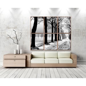 Conjunto Telas Canvas com Moldura Inverno 6 Quadros de 80x100cm
