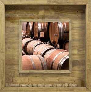 Quadro Porta Rolhas Adega de Vinhos Barril 60x60cm Quadro Porta Rolhas Adega de Vinhos Barril 60x60cm