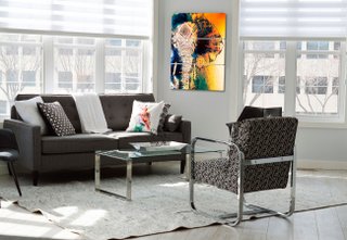 Conjunto de 3 Quadros Telas Decorativas Desenho Elefante