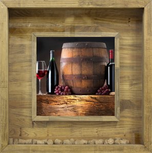 Quadro Porta Rolhas de Vinhos 60x60 cm Estilo Rústico Quadro Porta Rolhas de Vinhos 60x60 cm Estilo Rústico