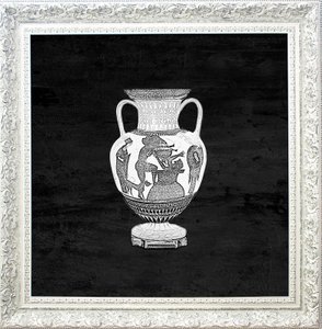 Quadro Decorativo com Moldura Prata Ânfora II - 100x100cm Quadro Decorativo com Moldura Prata Ânfora II - 100x100cm