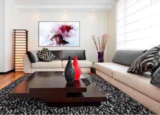 Quadro Tela Decorativa com Moldura Marrom Mulher Nuvens 150x100cm
