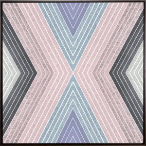 Quadro Decorativo Tela Canvas Abstrata Geométrica com Moldura Marrom II 60x60cm