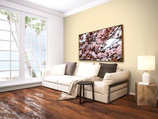 Quadro com Moldura Rústica Primavera Jasmim Flores Rosas 150x100cm