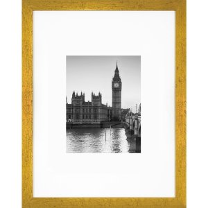 Quadro Decorativo com Moldura Dourada Relógio Big Ben 30x40cm