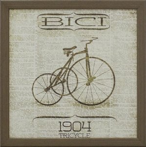 Quadro Vintage Decorativo Triciclo 30x30cm