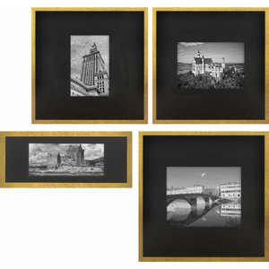 Composição de Quadros em Preto e Branco Arquitetura Kit com 4 Quadros Composição de Quadros em Preto e Branco Arquitetura Kit com 4 Quadros