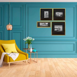 Composição de Quadros em Preto e Branco Arquitetura Kit com 4 Quadros