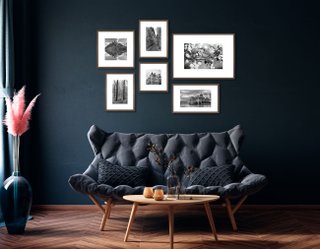 Composição de Quadros em Preto e Branco Kit com 6 Quadros