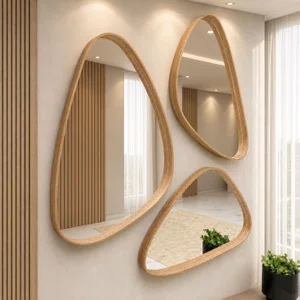 Conjunto de Espelhos Orgânicos Borda Avançada Design Moderno e Sofisticado