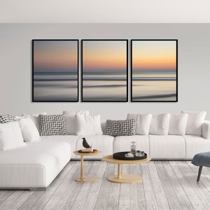 Conjunto de Quadros Horizonte Oceano Nascer do Sol - Escolha o Tamanho
