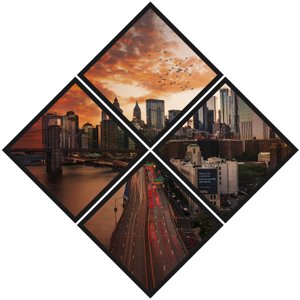 Conjunto de Quadros Losango Brooklyn New York 120x120cm