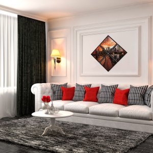 Conjunto de Quadros Losango Brooklyn New York 120x120cm