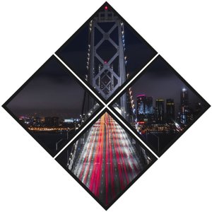 Conjunto de Quadros Losango Ponte São Francisco 120x120cm Conjunto de Quadros Losango Ponte São Francisco 120x120cm