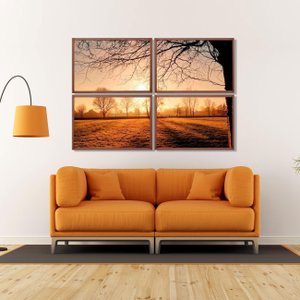 Conjunto de Quadros Nascer do Sol Kit com 4 Quadros 90x60cm