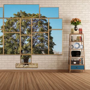 Conjunto de Quadros Paisagem Árvore Kit com 15 Quadros Conjunto de Quadros Paisagem Árvore Kit com 15 Quadros
