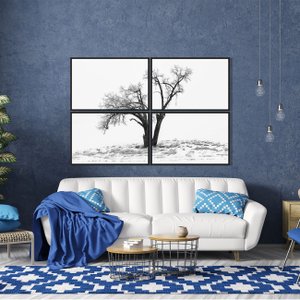 Conjunto de Quadros Paisagem Inverno Kit com 4 Quadros - Escolha o Tamanho
