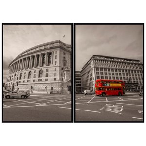 Conjunto de Quadros Piccadilly Circus Kit com 2 Quadros de 83x118cm Conjunto de Quadros Piccadilly Circus Kit com 2 Quadros de 83x118cm