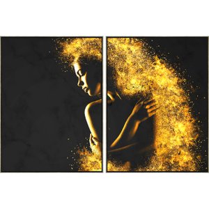 Quadros em Telas Arte Mulher Abstrata 2 Quadros de 90x120 cm Quadros em Telas Arte Mulher Abstrata 2 Quadros de 90x120 cm
