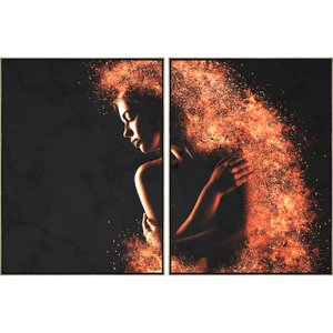 Conjunto de Telas Arte Mulher Abstrata 2 Quadros de 90x120 cm Conjunto de Telas Arte Mulher Abstrata 2 Quadros de 90x120 cm