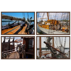 Conjunto Quadros de Barcos Kit com 4 Quadros de 60x40cm Conjunto Quadros de Barcos Kit com 4 Quadros de 60x40cm
