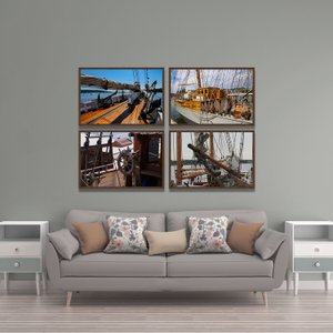 Conjunto Quadros de Barcos Kit com 4 Quadros de 60x40cm