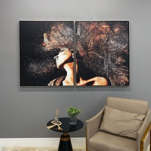 Conjunto Tela Canvas com Moldura Mulher Cabelo Esvoaçantes 190x120 cm Conjunto Tela Canvas com Moldura Mulher Cabelo Esvoaçantes 190x120 cm