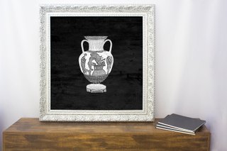 Quadro Decorativo com Moldura Prata Ânfora II - 100x100cm
