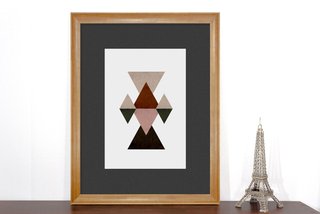 Quadro Decorativo Triângulos e Losangos 90x110cm
