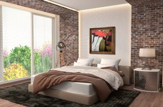 Quadro Decorativo Grande Tela Floral com Moldura Rústica 90x90cm