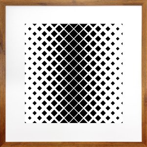 Quadro Decorativo com Moldura Rústica Arte Geométrica Quadrados 70x70cm