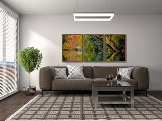 Kit de Quadros Decorativos Natureza Folhas de Outono Kit com 3 Quadros de 60x80cm